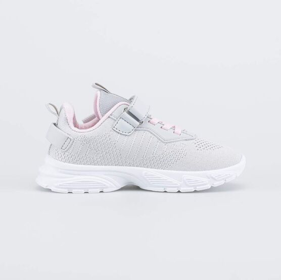 444041-11 Текстильные кроссовки Серый туман для девочки серый + розовый фото №2