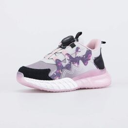 444045-72 Кроссовки с LED и Softshell для девочки сер-роз