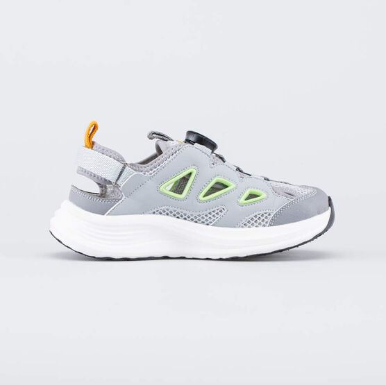 644543-12 Открытые кроссовки для мальчика для мальчики серый,салатовый фото №2