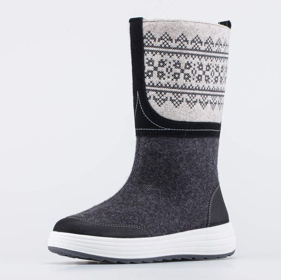 867127-42 Женские валенки с вышивкой серый для девочки серый + бежевый