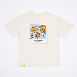 07702041-41 Футболка из кулирки Три кота светло-бежевый для мальчики светло-бежевый
