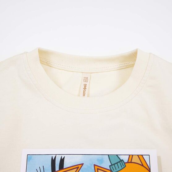 07702041-41 Футболка из кулирки Три кота светло-бежевый для мальчики светло-бежевый фото №4