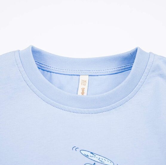 07702042-42 Футболка из кулирки Три кота голубой для мальчики голубой фото №4