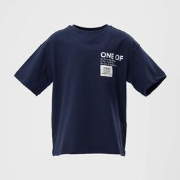 07702053-40 Объемная футболка из кулирки для мальчика темно-синий для мальчики темно-синий