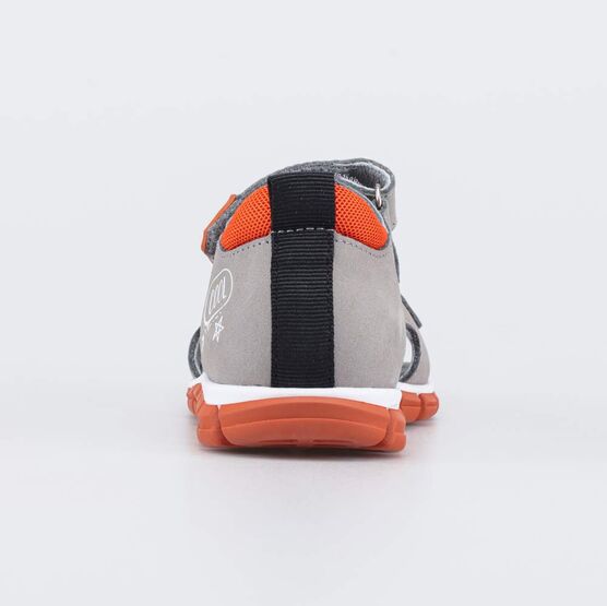 322205-21 Кожаные сандалии для мальчика серый для мальчики серый + оранжевый фото №5