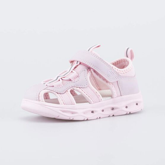 324080-71 Детские открытые кроссовки с LED для девочки розовый