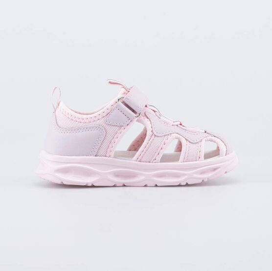 324080-71 Детские открытые кроссовки с LED для девочки розовый фото №2