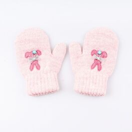 07821157-40 Варежки детские двухслойные розовые для девочки разноцветный фото №2