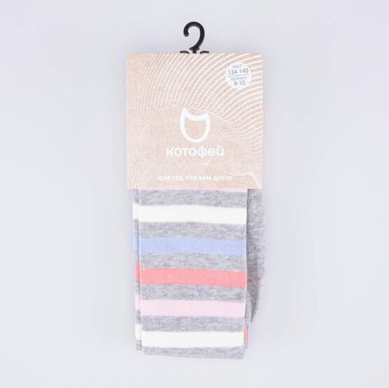 07032812-41 Колготки хлопковые серый для девочки серый фото №2