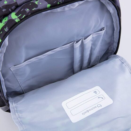 02704348-40 Рюкзак школьный для мальчики черный + зеленый фото №5