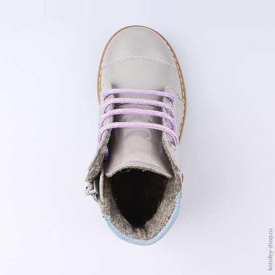 352185-31 Ботинки для девочки серый фото №4