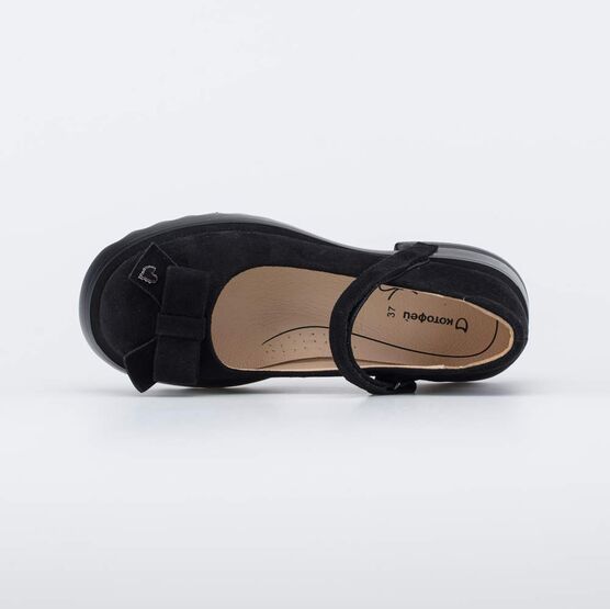 633057-22 Школьные туфли для девочки Бантик черный для девочки черный фото №4