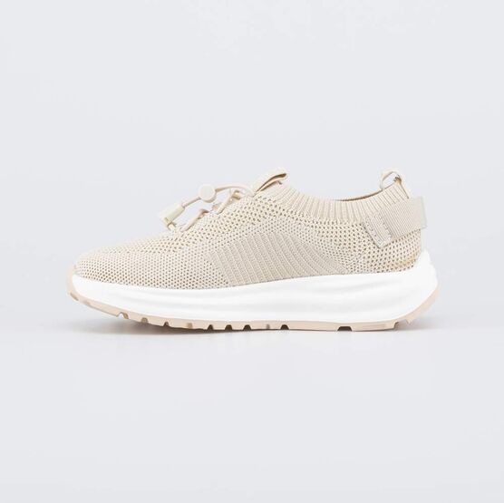 641049-11 Бежевые кроссовки с фиксаторами для девочки бежевый фото №2