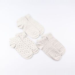 07842383-40 Носки женские укороченные (3 пары), св.серый для девочки светло-серый