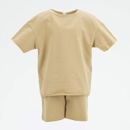 07764060-41 Костюм шорты + футболка бежевый для мальчики коричневый