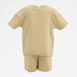 07764060-41 Костюм шорты + футболка бежевый для мальчики коричневый фото №3