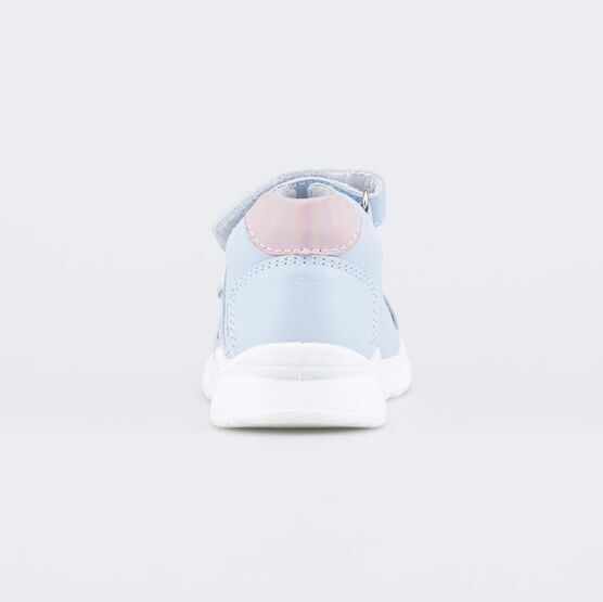 122204-23 Кожаные босоножки для девочки для девочки голубой фото №5