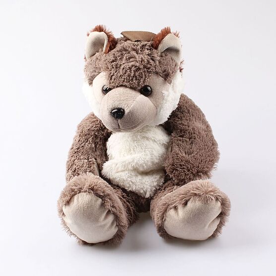 02003073-00 Плюшевый рюкзак Волчонок для универсальные серый фото №2