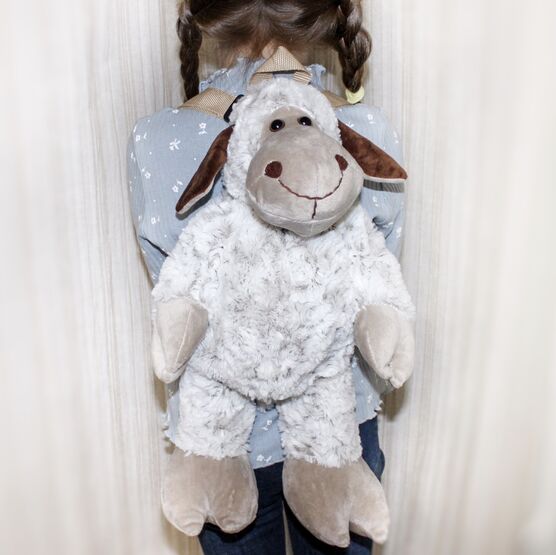 02003075-00 Плюшевый рюкзак Барашек для универсальные бежевый фото №4