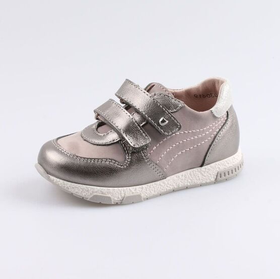 332120-23 Полуботинки для девочки сер-срб