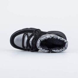 664141-41 Дутики на замке подростковые черно-серый для девочки сер-чер фото №4