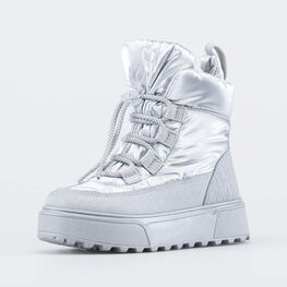 754071-41 Зимние ботинки-дутики для девочки серебристый