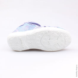 421014-11 Босоножки текстильные для девочки сир-гол фото №3