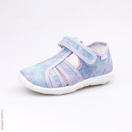 421014-11 Босоножки текстильные для девочки сир-гол