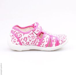 421010-13 Босоножки текстильные для девочки фук-бел фото №2