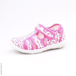 421010-13 Босоножки текстильные для девочки фук-бел