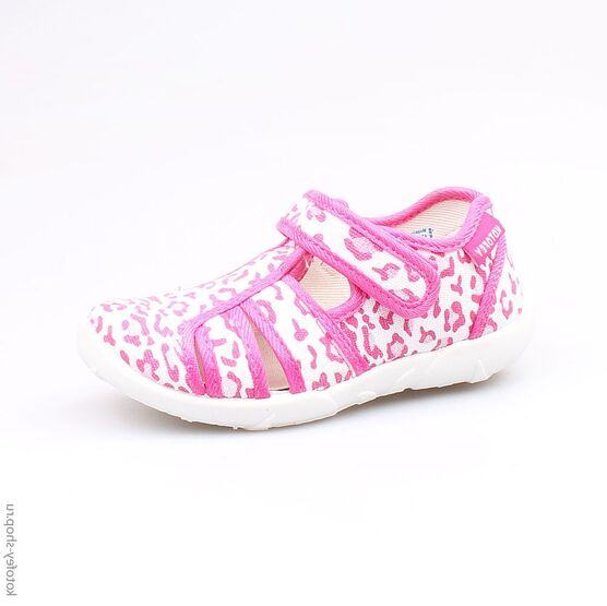 421010-13 Босоножки текстильные для девочки фук-бел