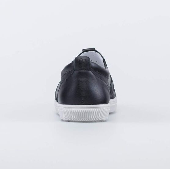 632341-22 Кожаные слипоны для мальчика для мальчики черный фото №5