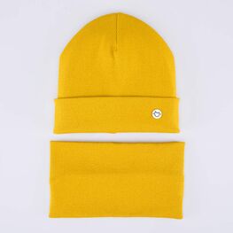 07711634-41 Комплект шапка+снуд горчичный для мальчики горчичный