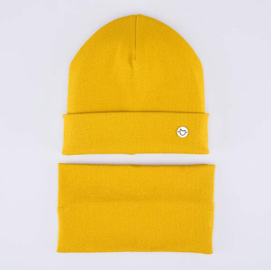 07711634-41 Комплект шапка+снуд горчичный для мальчики горчичный