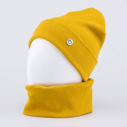 07711634-41 Комплект шапка+снуд горчичный для мальчики горчичный фото №2