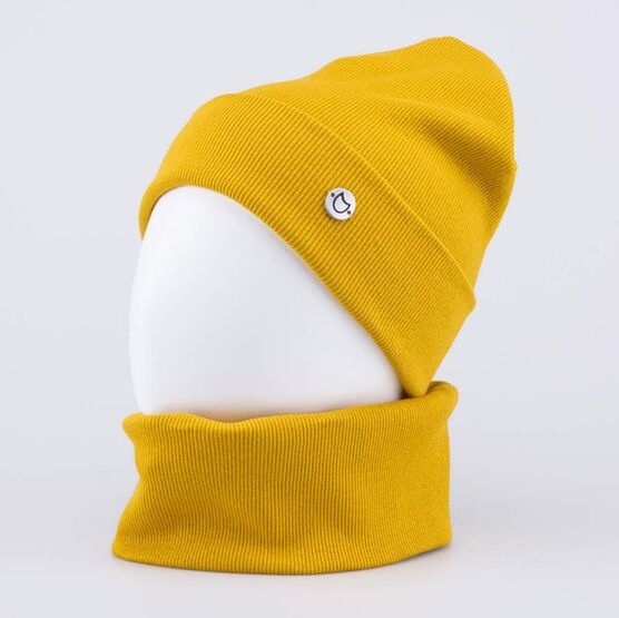 07711634-41 Комплект шапка+снуд горчичный для мальчики горчичный фото №2