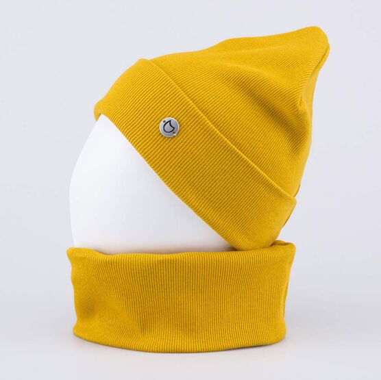 07711634-41 Комплект шапка+снуд горчичный для мальчики горчичный фото №3