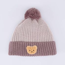 07711973-40 Шапка детская с отворотом Мишка капучино для мальчики капучино