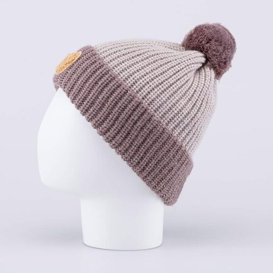 07711973-40 Шапка детская с отворотом Мишка капучино для мальчики капучино фото №3