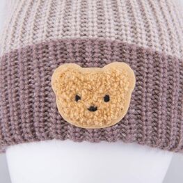 07711973-40 Шапка детская с отворотом Мишка капучино для мальчики капучино фото №4