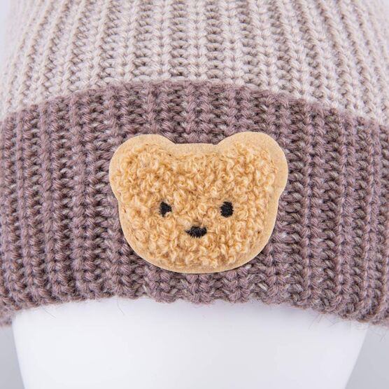 07711973-40 Шапка детская с отворотом Мишка капучино для мальчики капучино фото №4