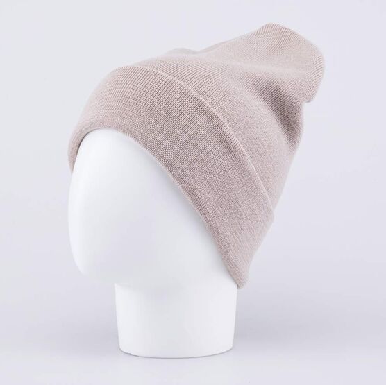 07811409-40 Шапка с отворотом детская бежевый для девочки бежевый фото №2