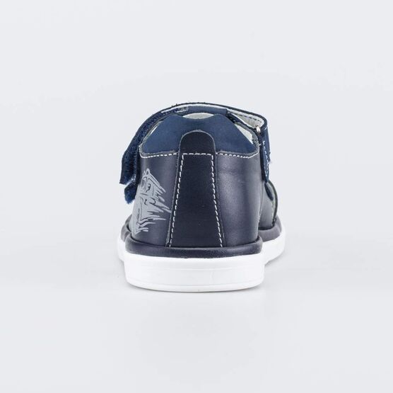 322156-24 Детские кожаные сандалии Внедорожник для мальчики т.син фото №5