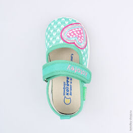 131120-11 Текстильная обувь для девочки бирюзовый фото №4