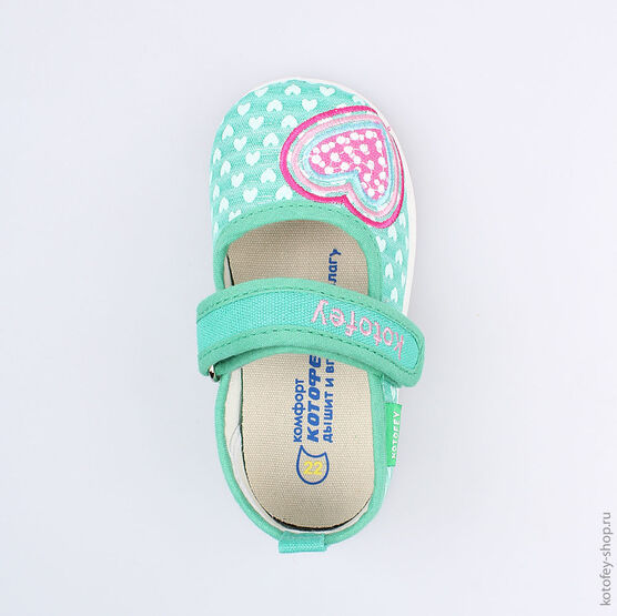 131120-11 Текстильная обувь для девочки бирюзовый фото №4