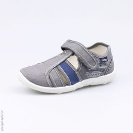 421020-13 Сандалии текстильные для мальчики сер-син