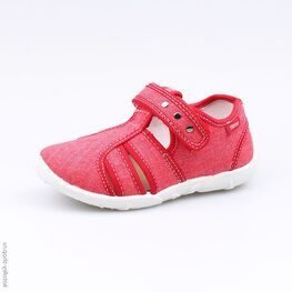 421024-12 Босоножки текстильные для девочки красный