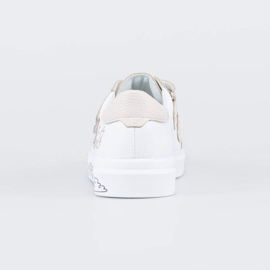 532303-21 Полуботинки на липучках для девочки белый + бежевый фото №5