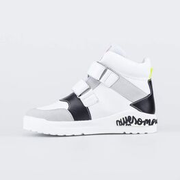 552312-22 Кожаные ботинки на липучках для девочки разноцветный фото №2