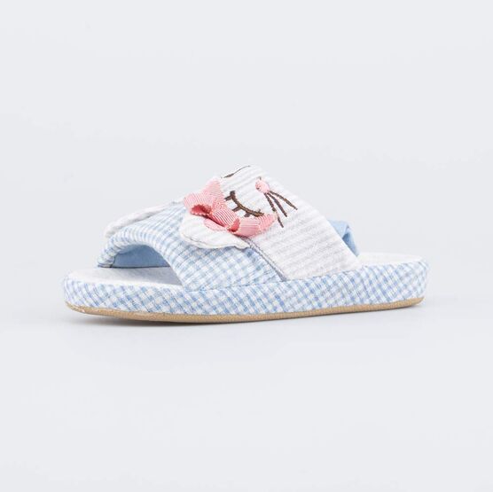 331287-11 Домашние детские тапочки Милая кошечка для девочки голубой